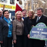 11 mars 2011, inauguration de la place Marthe Simard à Paris avec les élus de l'AFE et le Délégué général du Québec Michel Robitaille